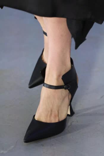 Eudon Choi SS23 black geometric shaped high heel shoes