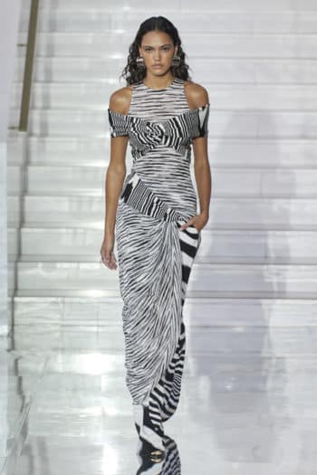 full length black and white pattern dress at Missoni Milan Fashion Week SS23 2022