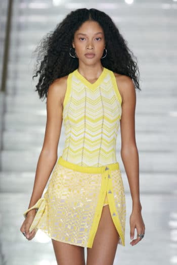 Yellow zig-zag dress at Missoni Milan Fashion Week SS23 2022