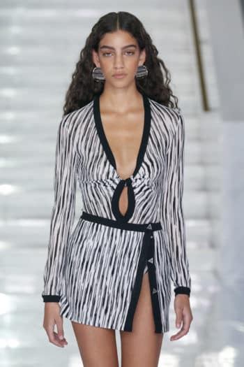 Black and white low neck pattern dress at Missoni Milan Fashion Week SS23 2022