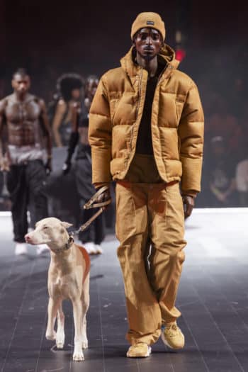 puma beige coat and trousers at new york fashion week