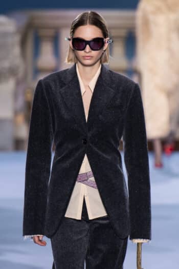 Tory Burch NYFW 2023 textured tailored velvet blazer